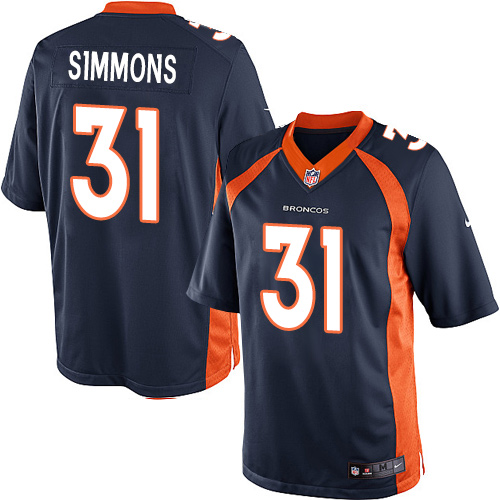 Youth Limited Justin Simmons Nike Jersey Navy Blue Alternate - #31 NFL Denver Broncos